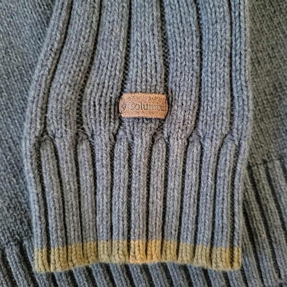 Columbia Men's Blue Ribbed Crew Neck Long Sleeve Knit Sweater Size L 100% Cotton - Picture 4 of 9